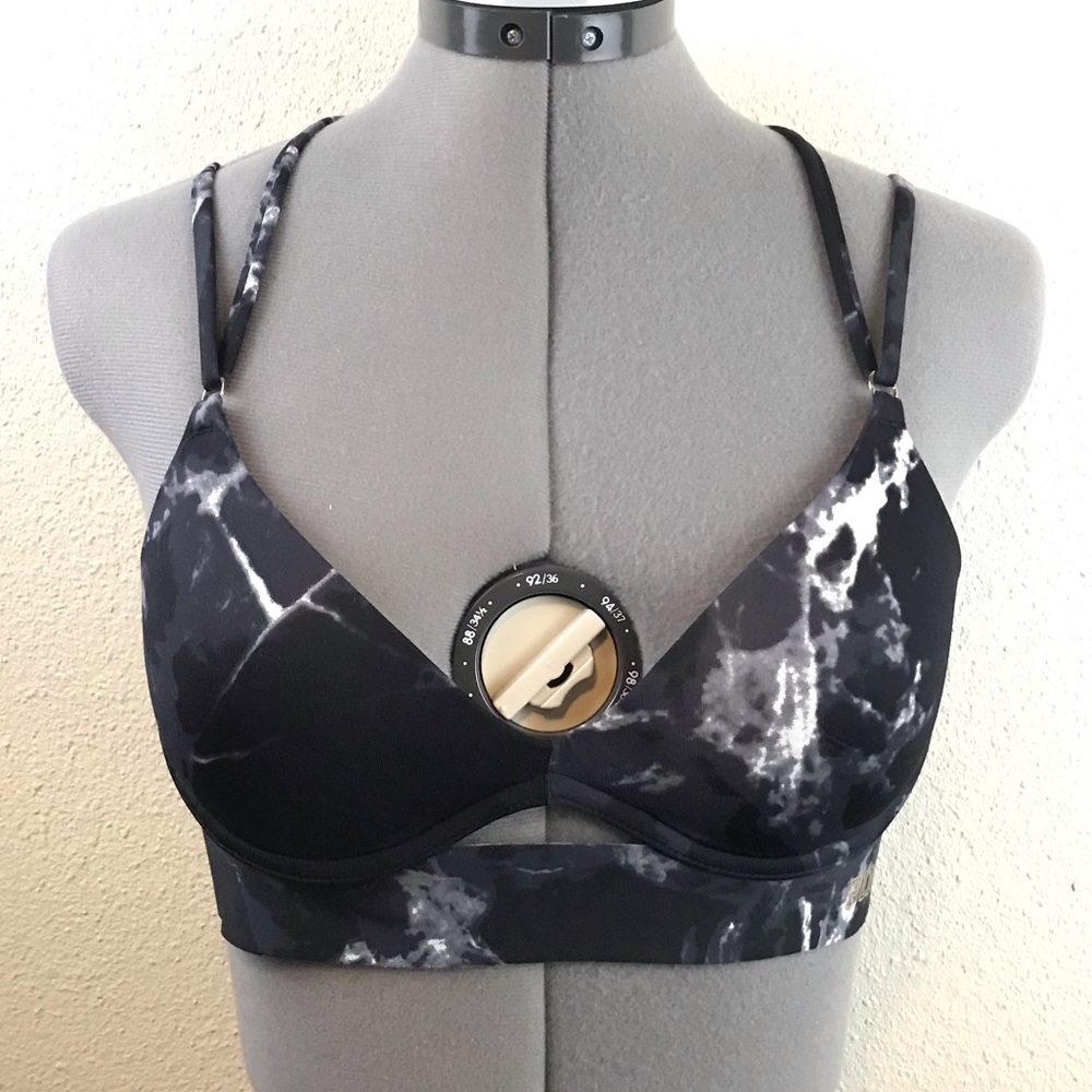 VS PINK Wired Seamless Push-Up Black Marbled Bra S